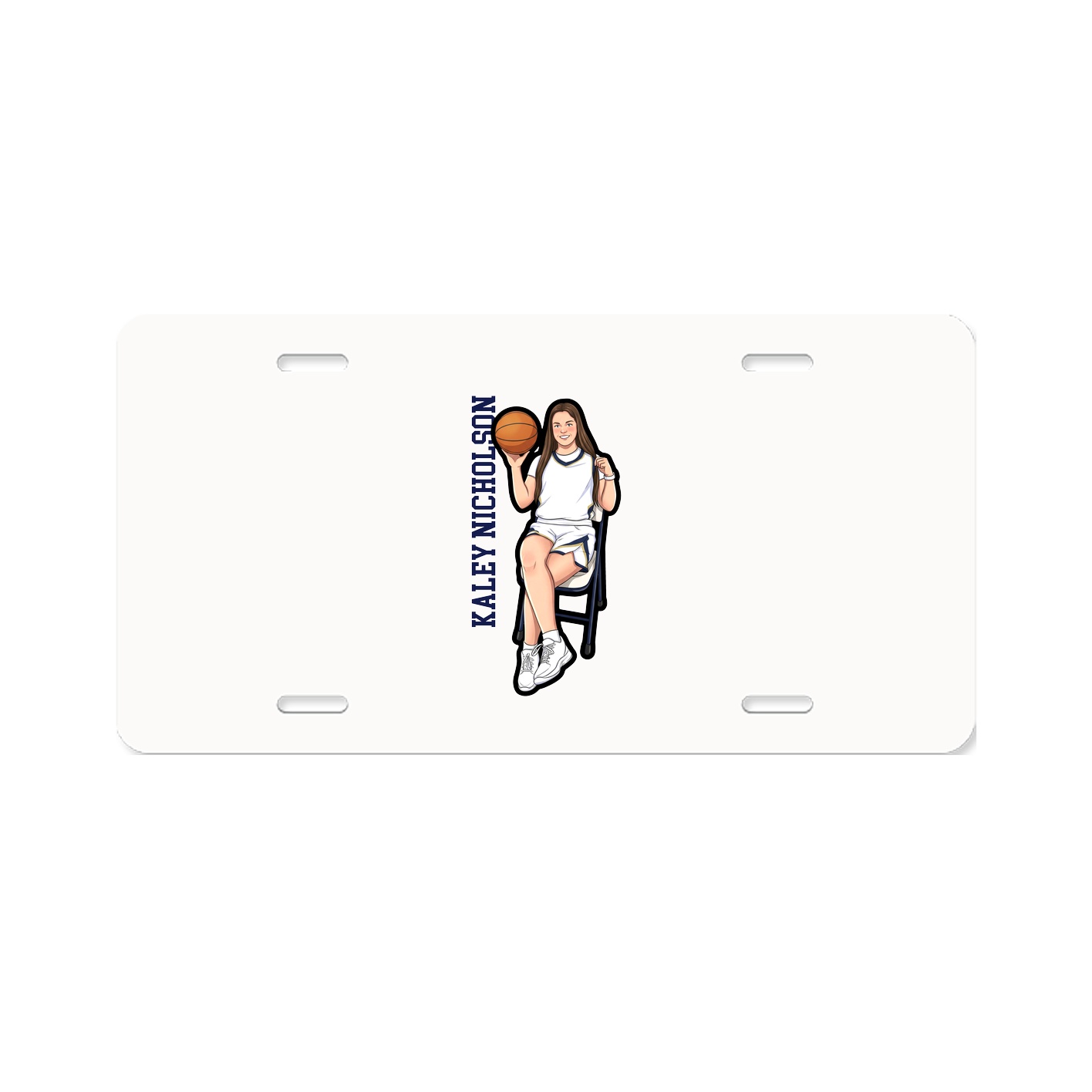 License Plate — Name Vertical in Classic