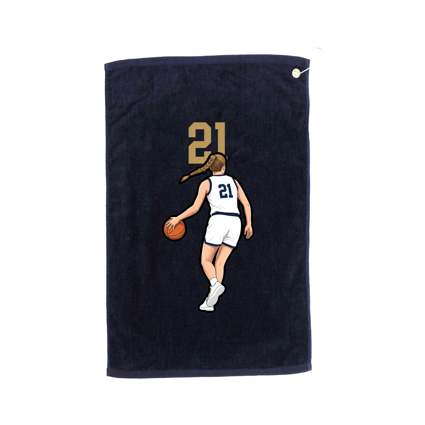 Golf Towel — Number Top in Navy