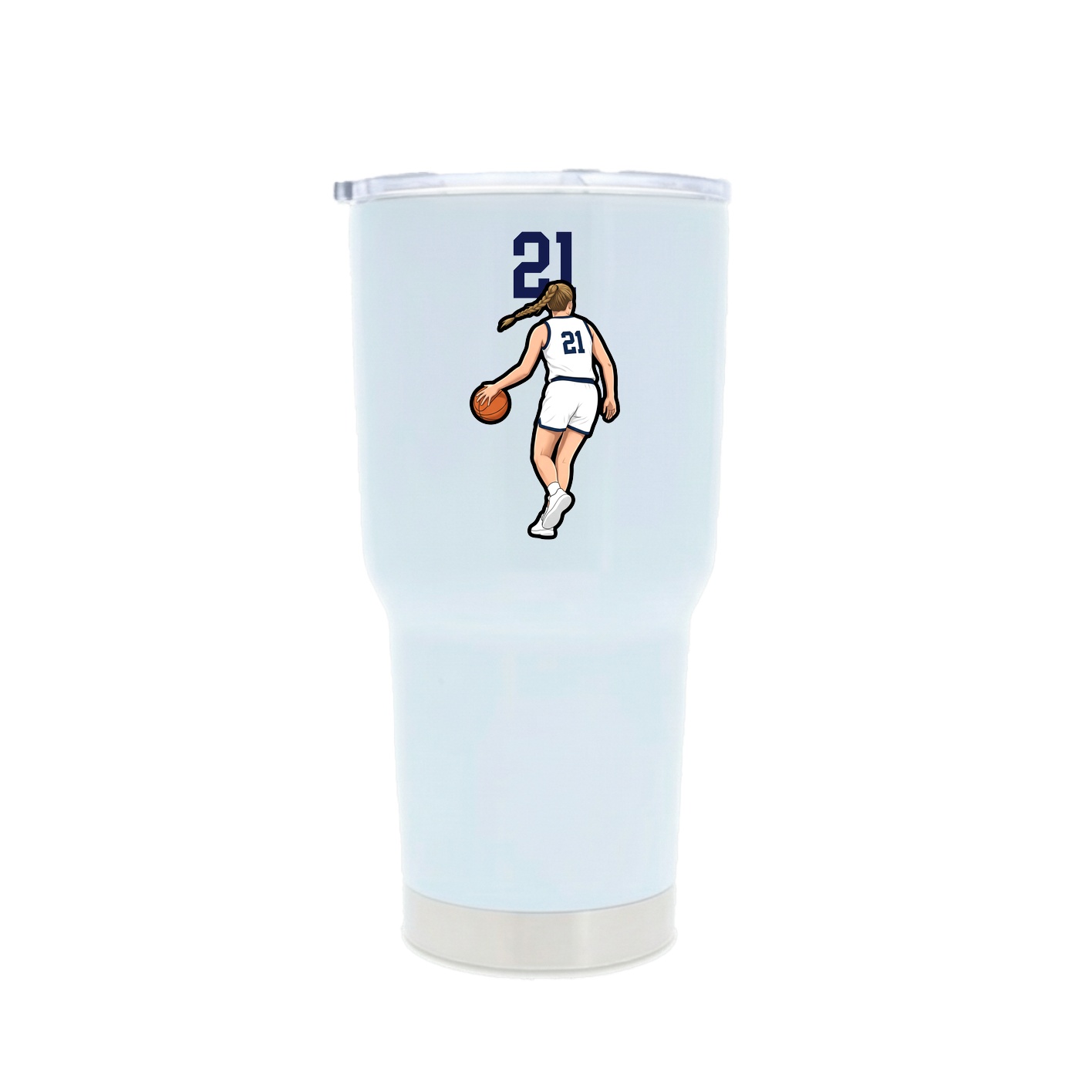 30oz Stainless Steel Tumbler — Number Top in White