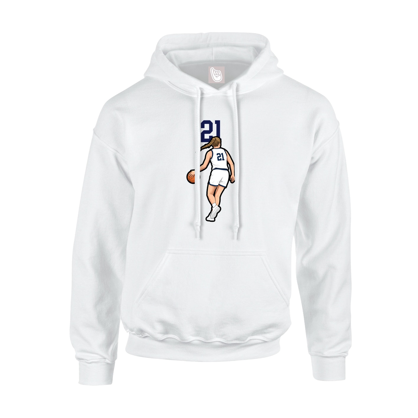 Youth Hoodie — Number Top in White