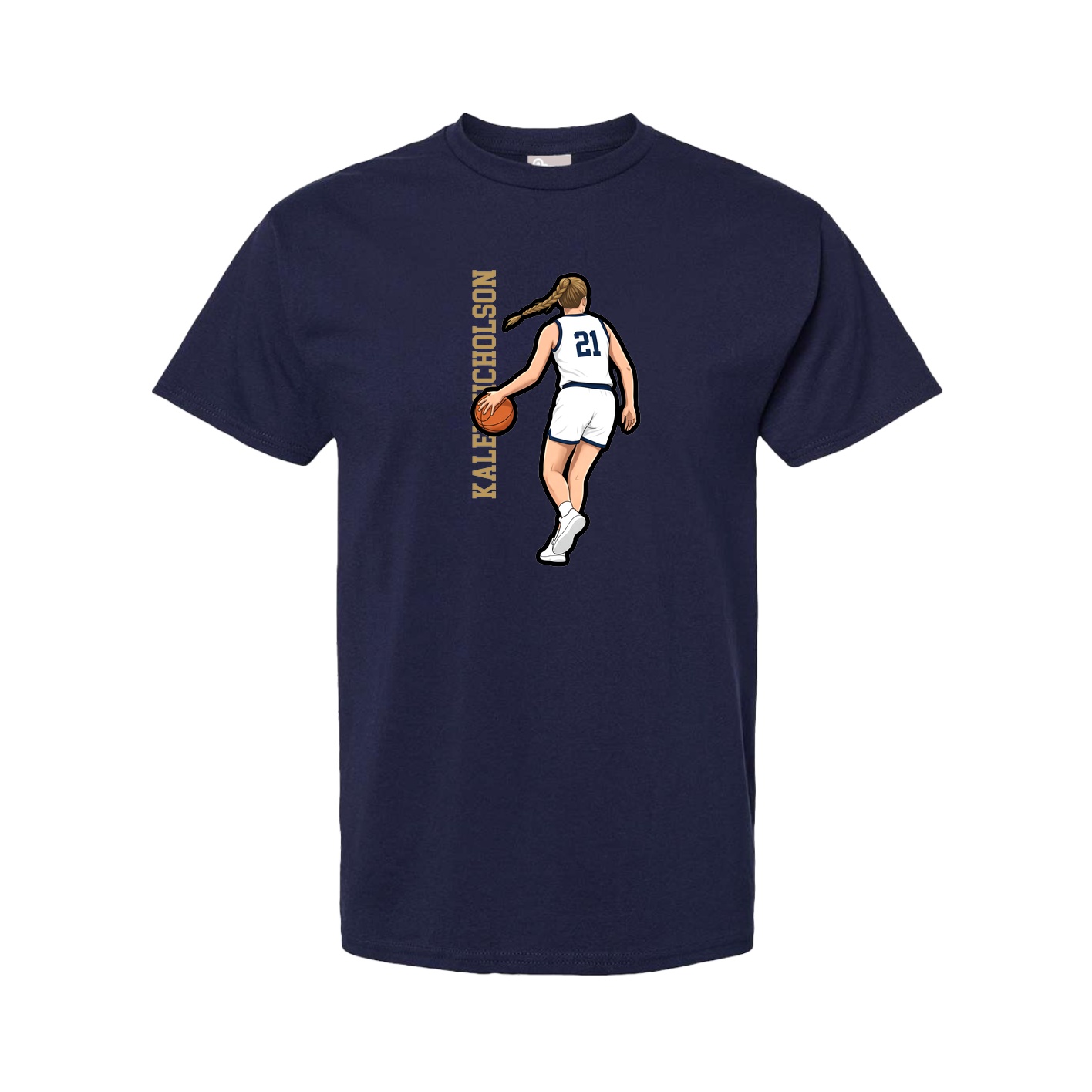 Tee — Name Vertical in Navy