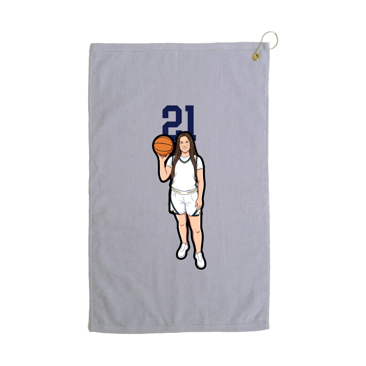 Golf Towel — Number Top in Grey
