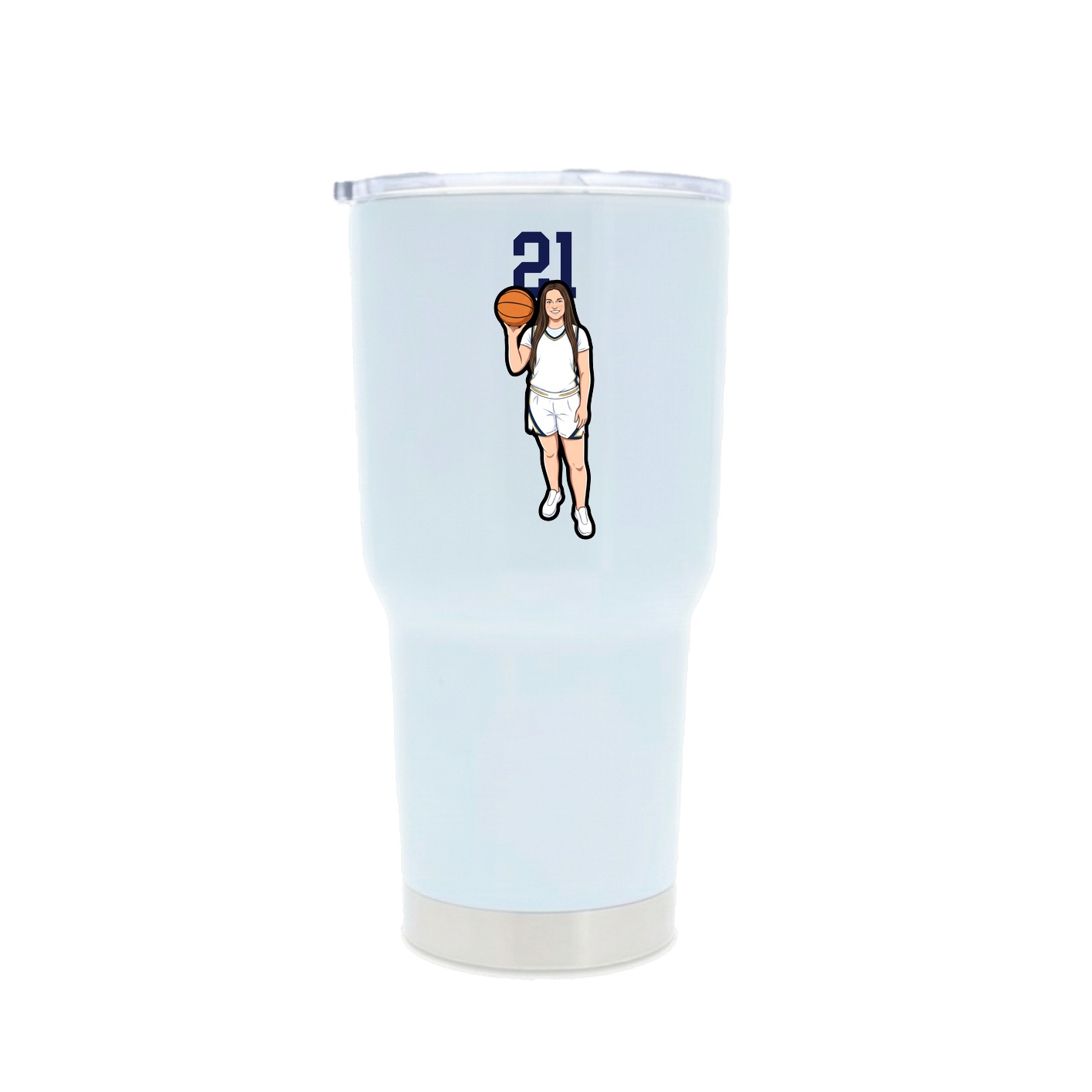 30oz Stainless Steel Tumbler — Number Top in White