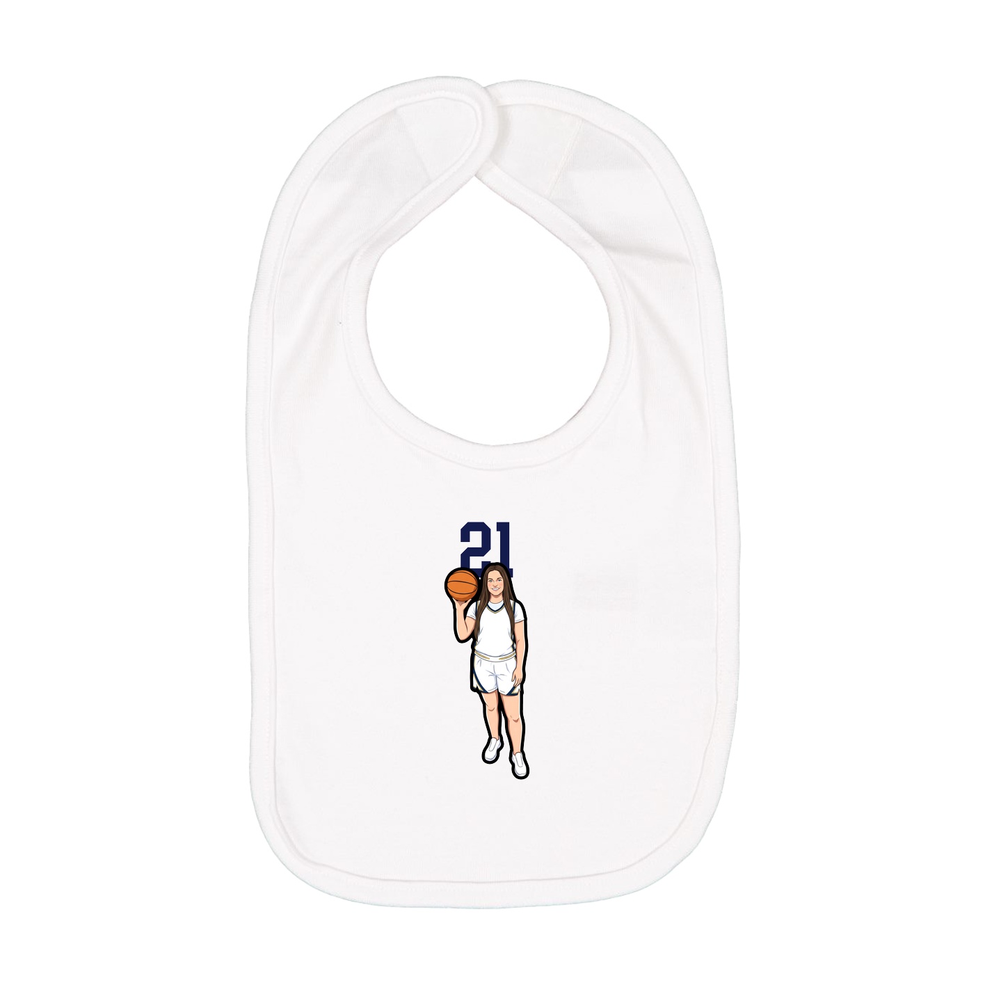 Infant Bib — Number Top in White