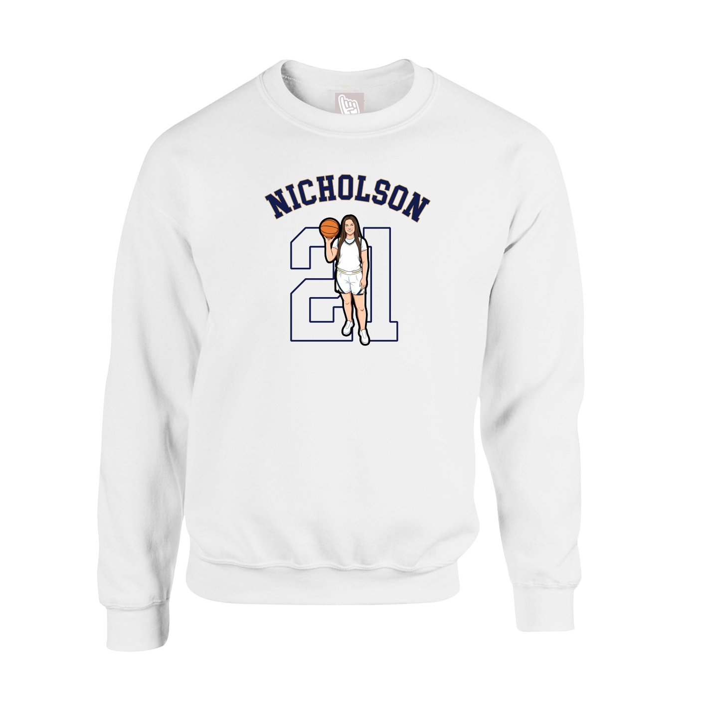 Fleece Crew — Shirsey Arch in White