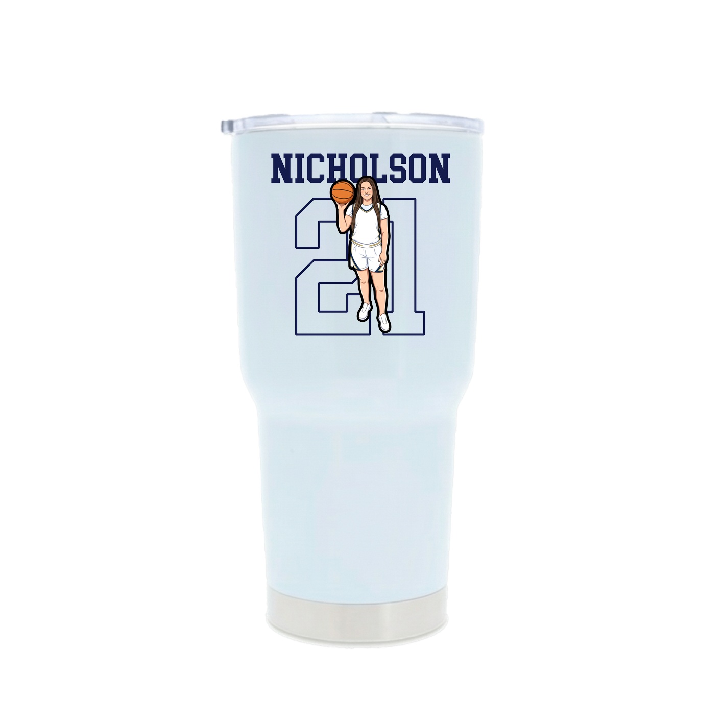 30oz Stainless Steel Tumbler — Shirsey in White
