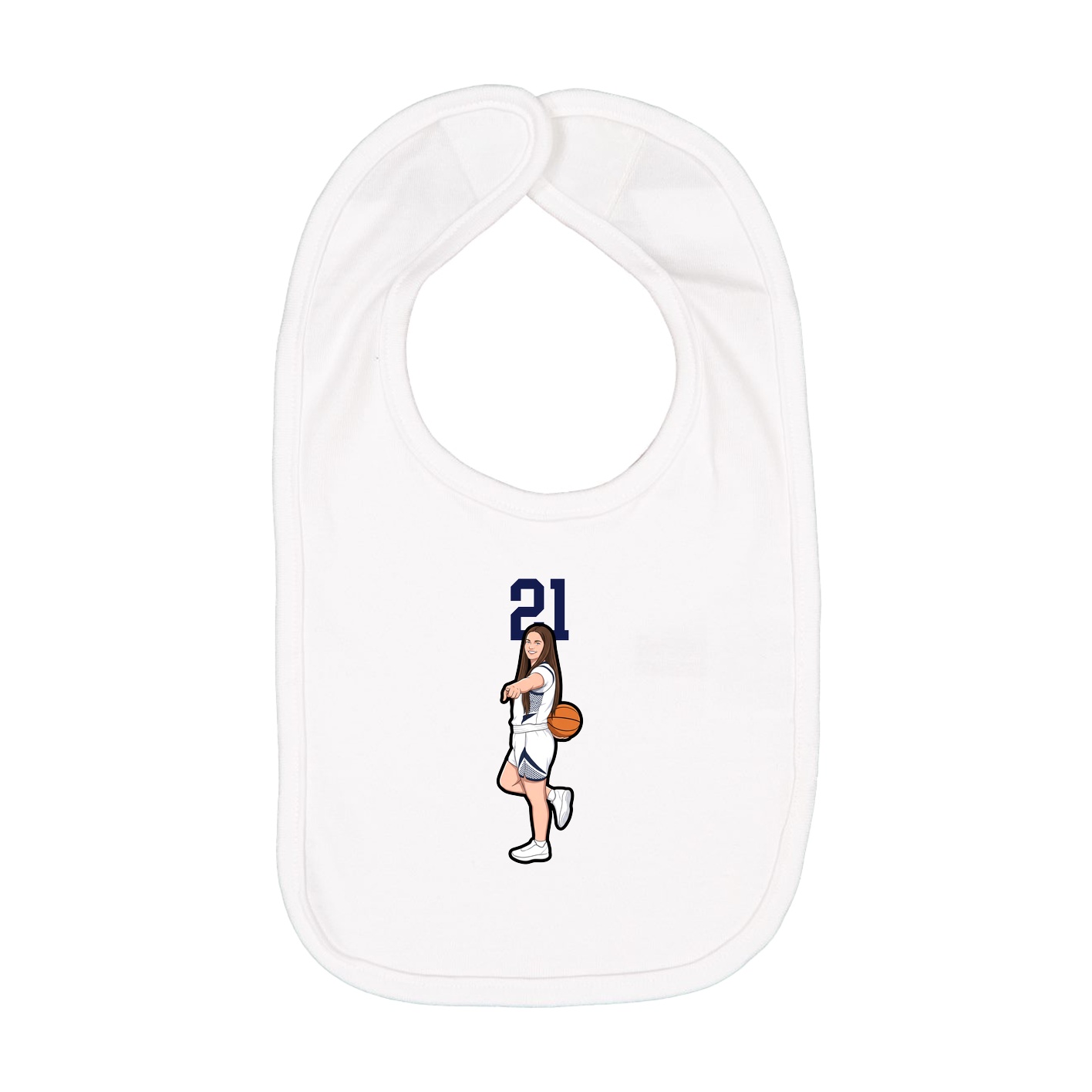 Infant Bib — Number Top in White