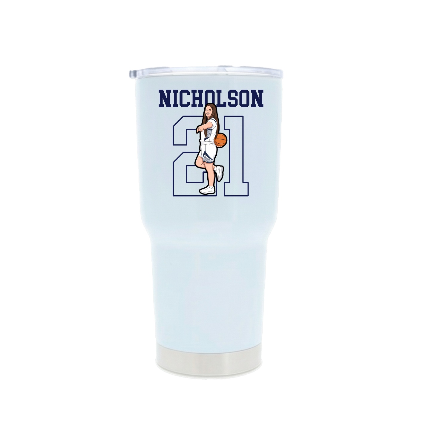 30oz Stainless Steel Tumbler — Shirsey in White