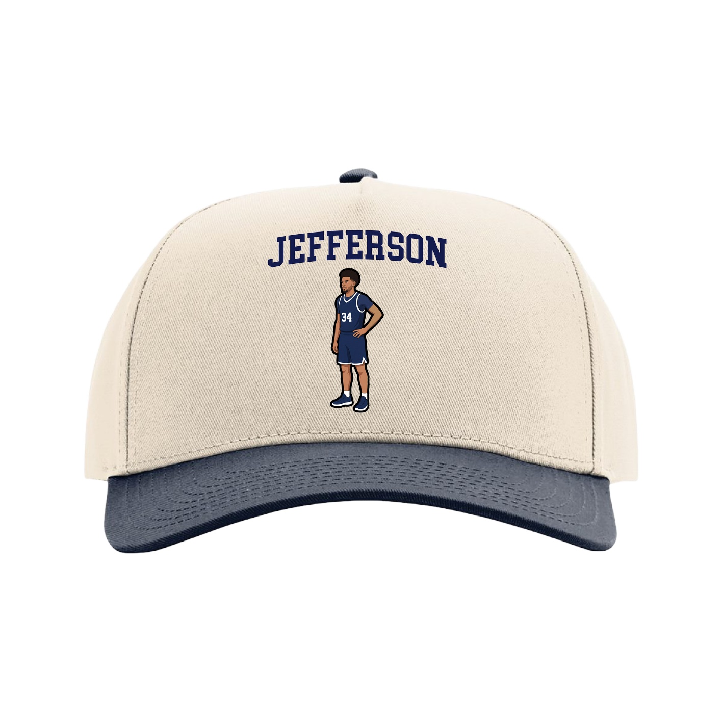 Full Fabric Five-Panel Champ Cap — Shirsey in Cream/Navy