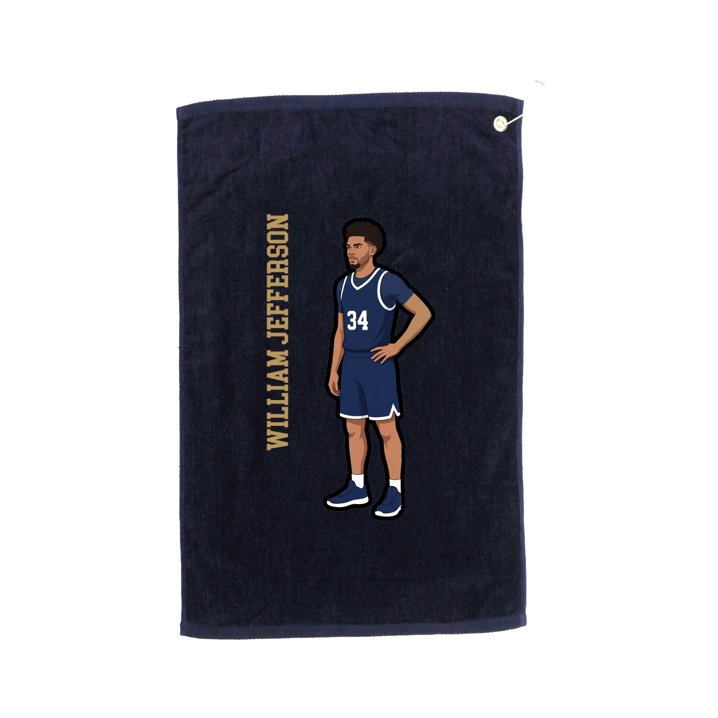 Golf Towel — Name Vertical in Navy