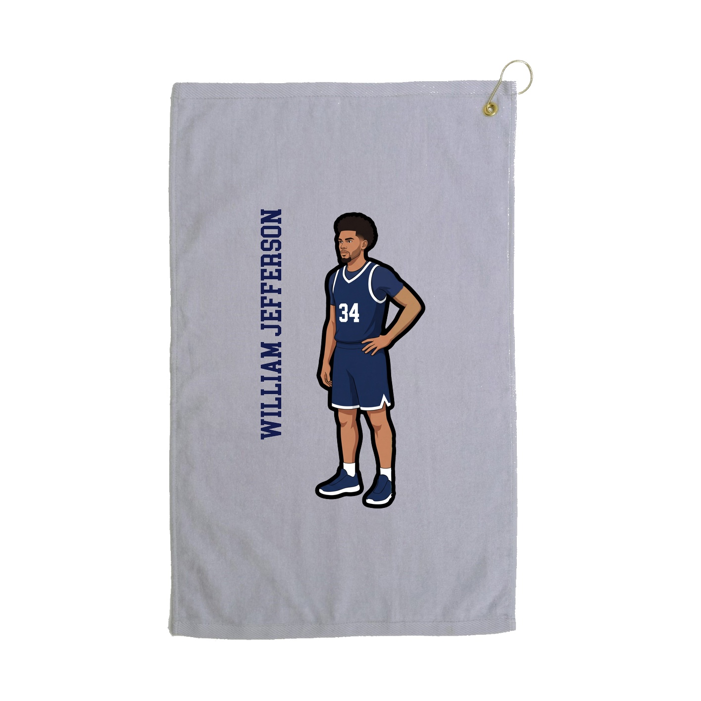 Golf Towel — Name Vertical in Grey