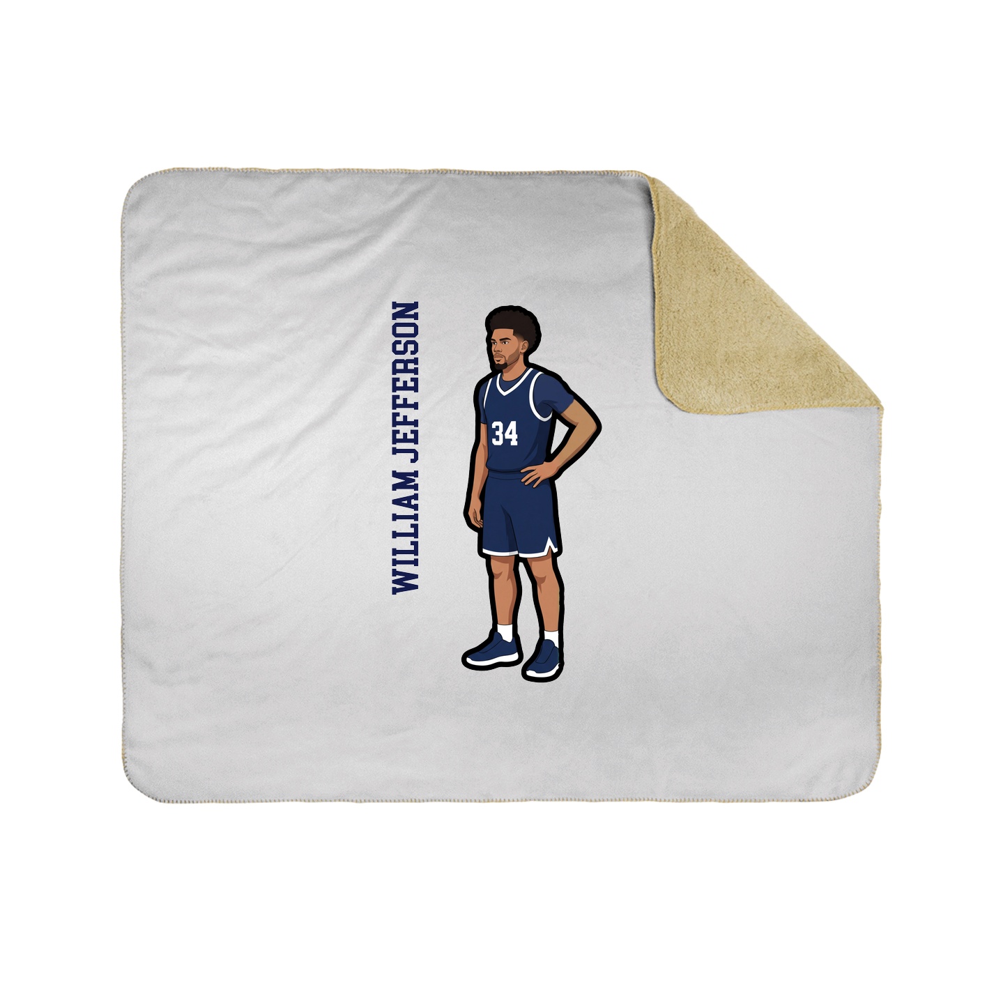 Throw Blanket — Name Vertical in White