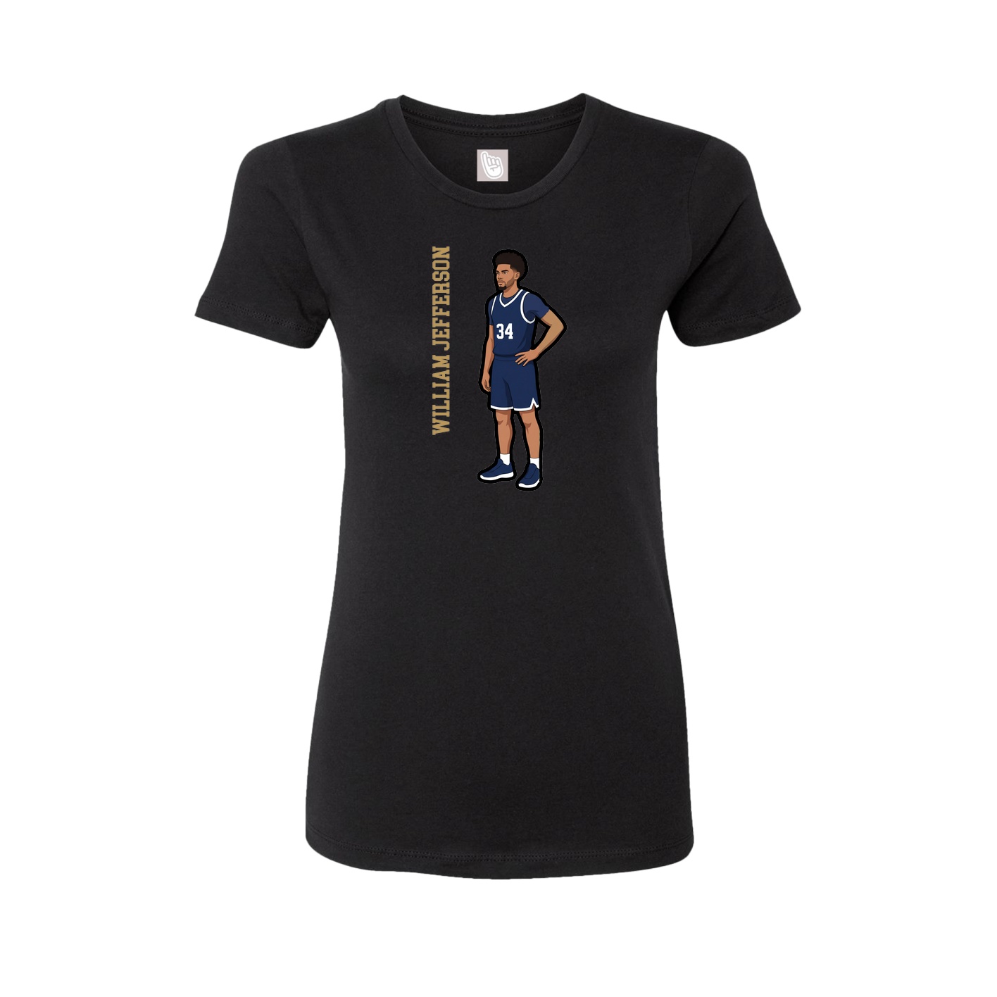 Fitted Women's Tee — Name Vertical in Black