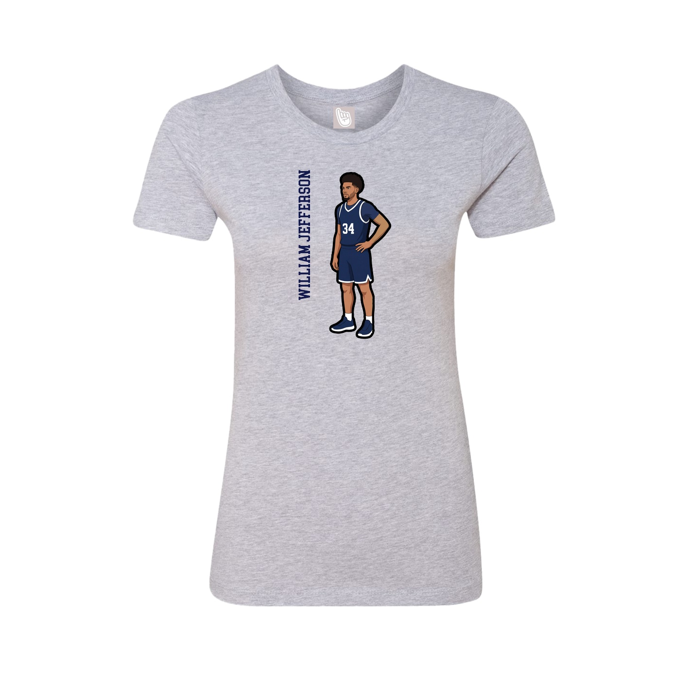 Womens Tee — Name Vertical in Grey