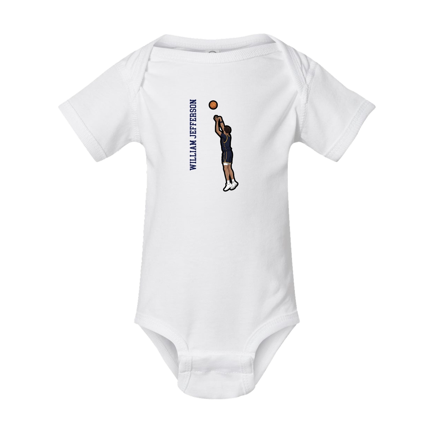 Baby Onesie — Name Vertical in White