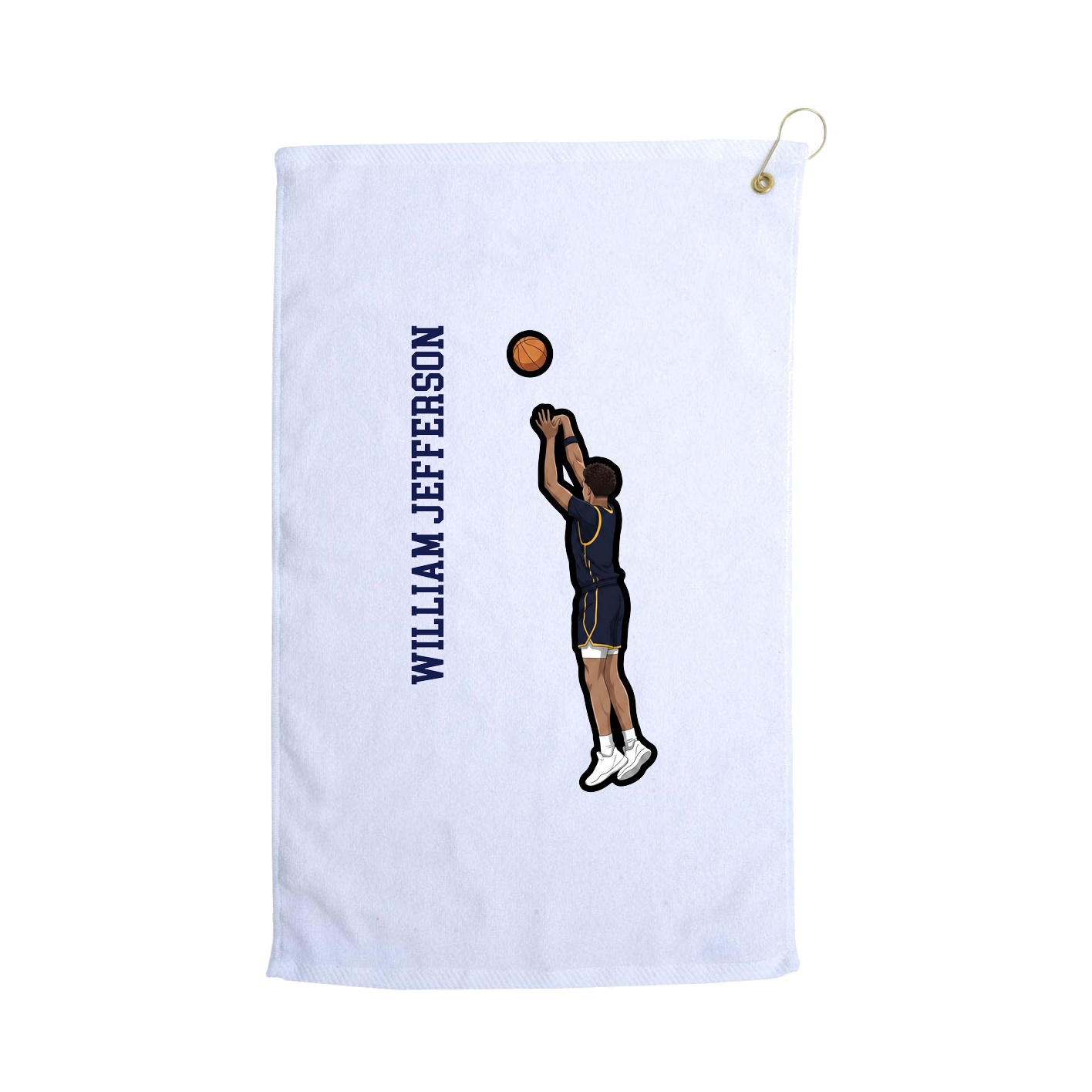 Golf Towel — Name Vertical in White