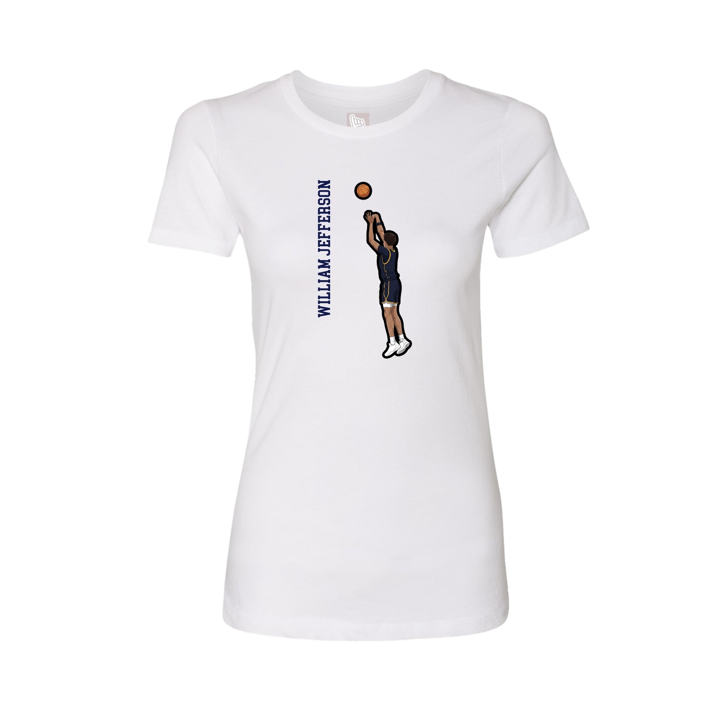 Womens Tee — Name Vertical in White