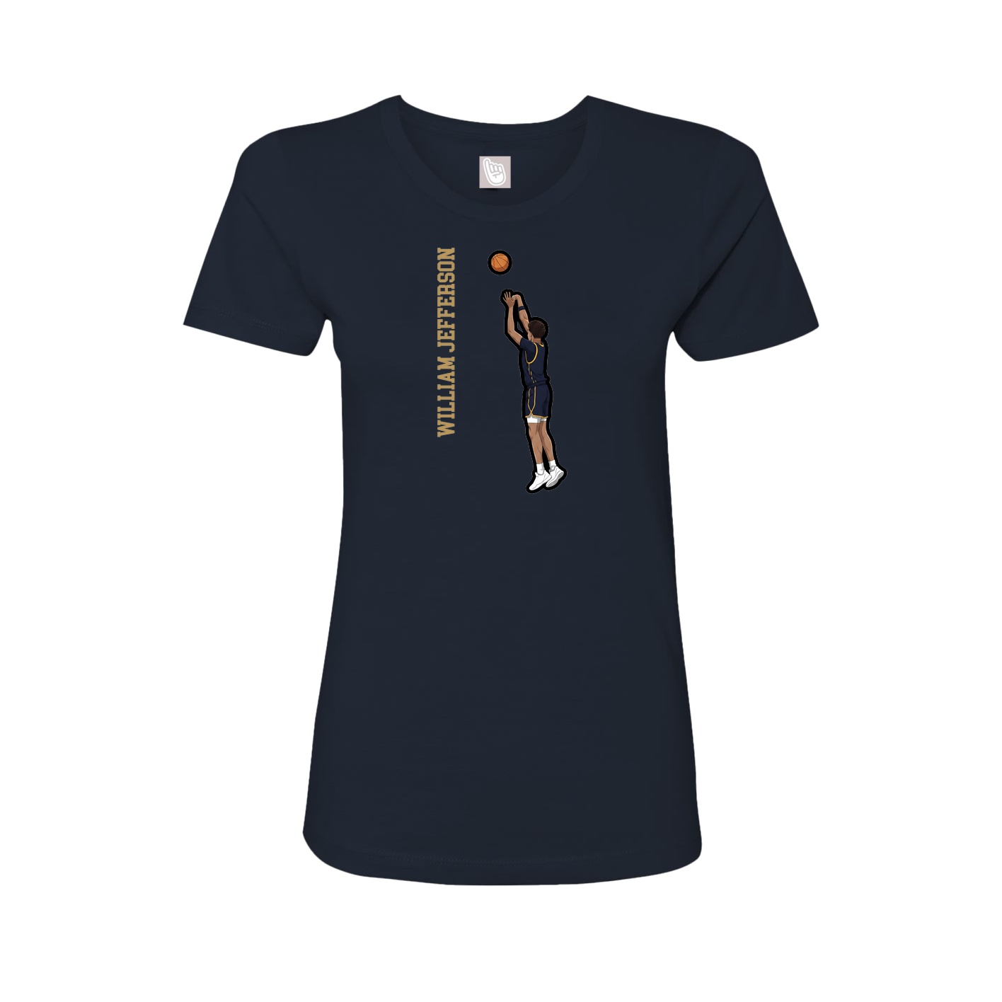 Womens Tee — Name Vertical in Navy