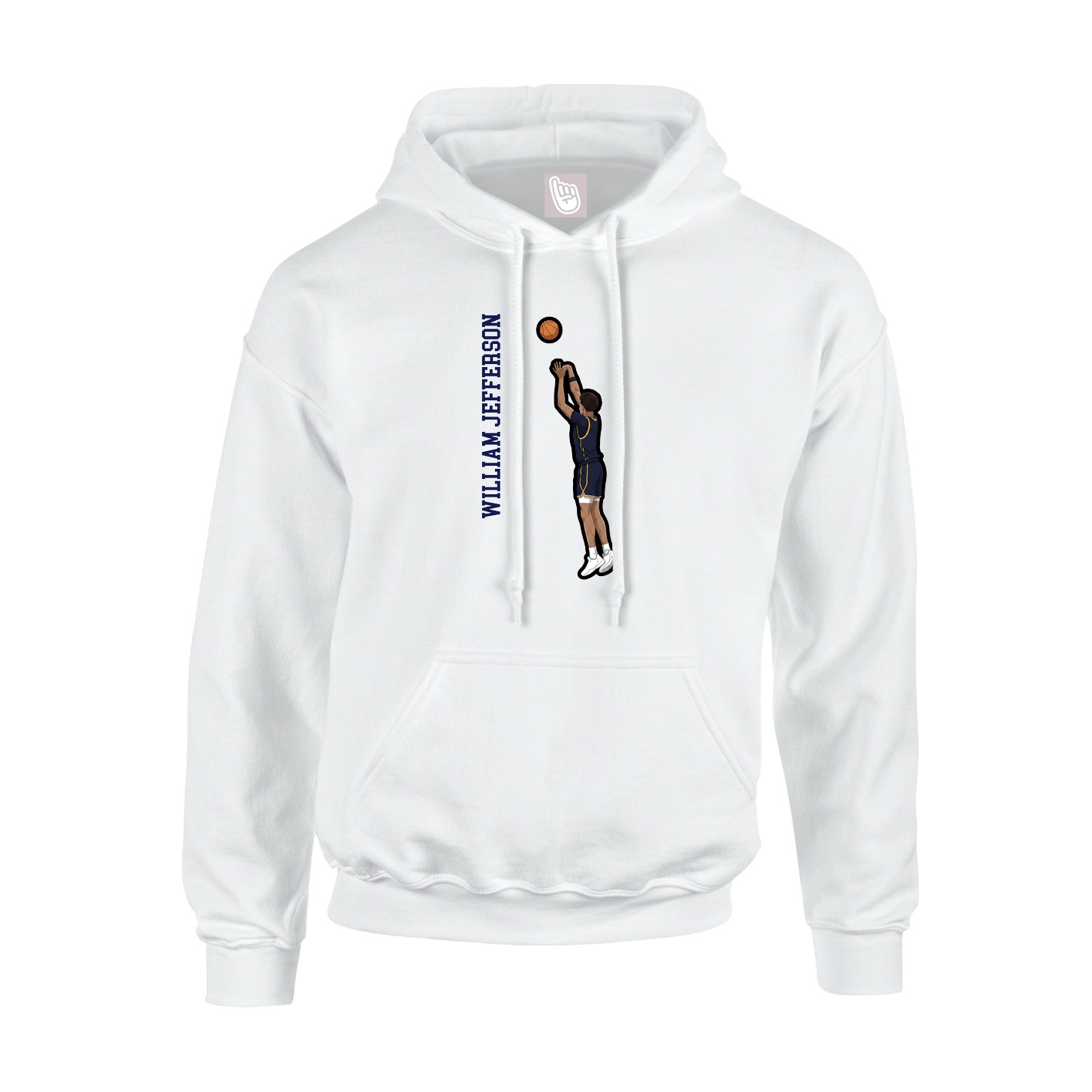 Youth Hoodie — Name Vertical in White
