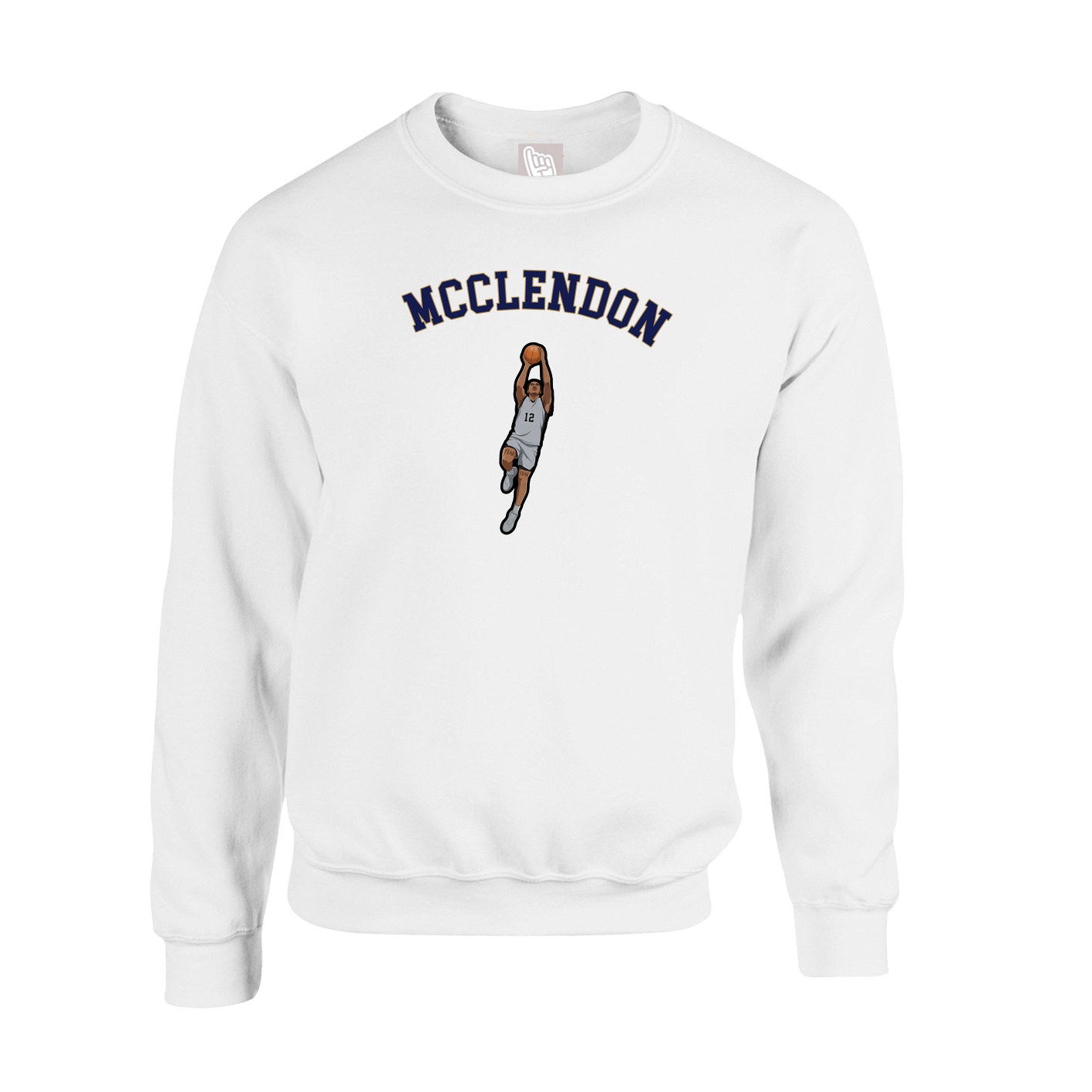 Fleece Crew — Shirsey Arch in White