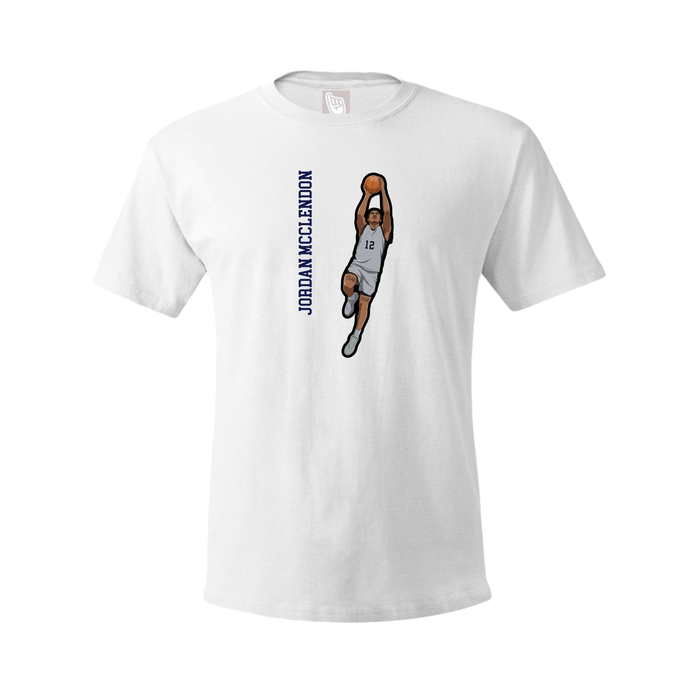 Youth Tee — Name Vertical in White