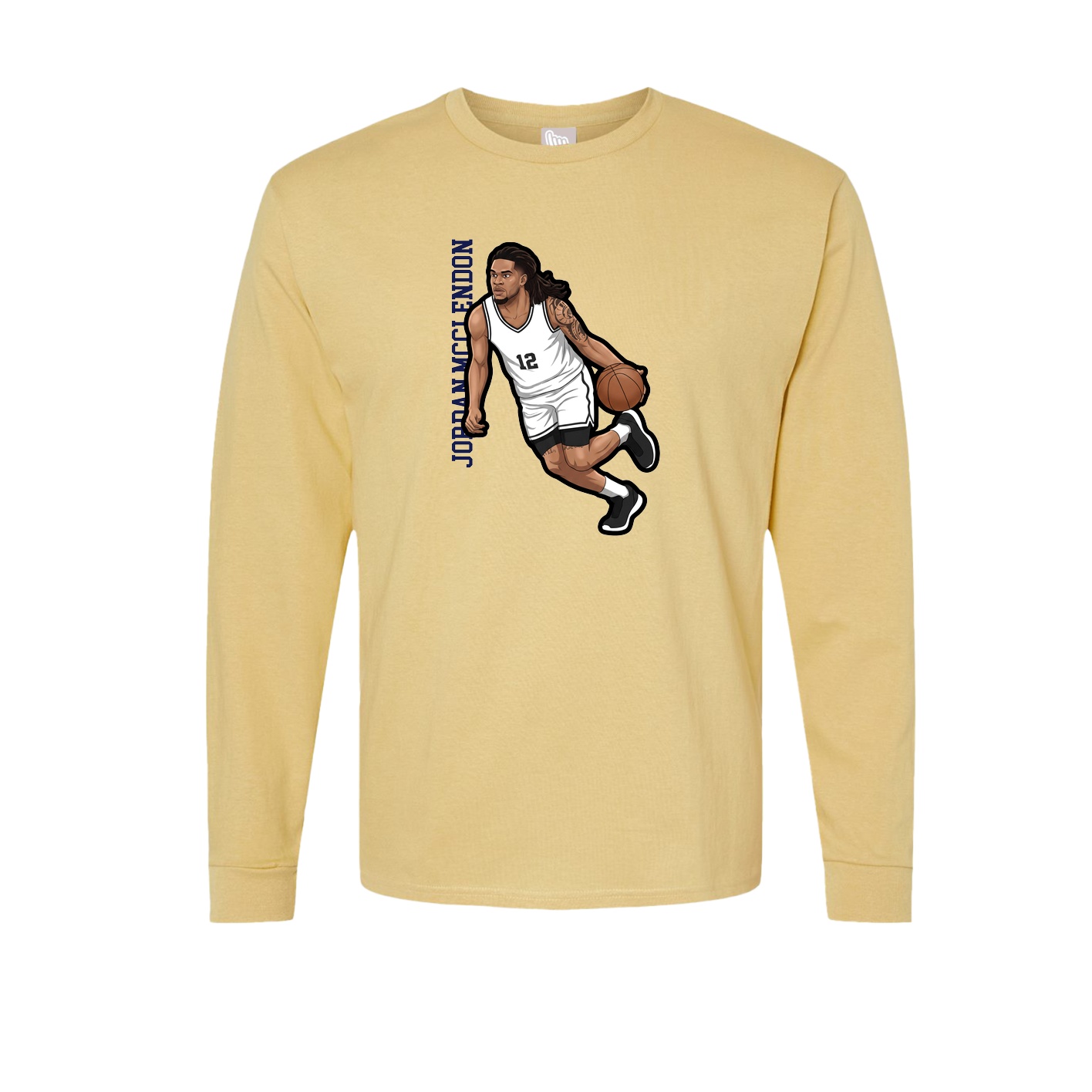 Long Sleeve Tee — Name Vertical in Vegas Gold