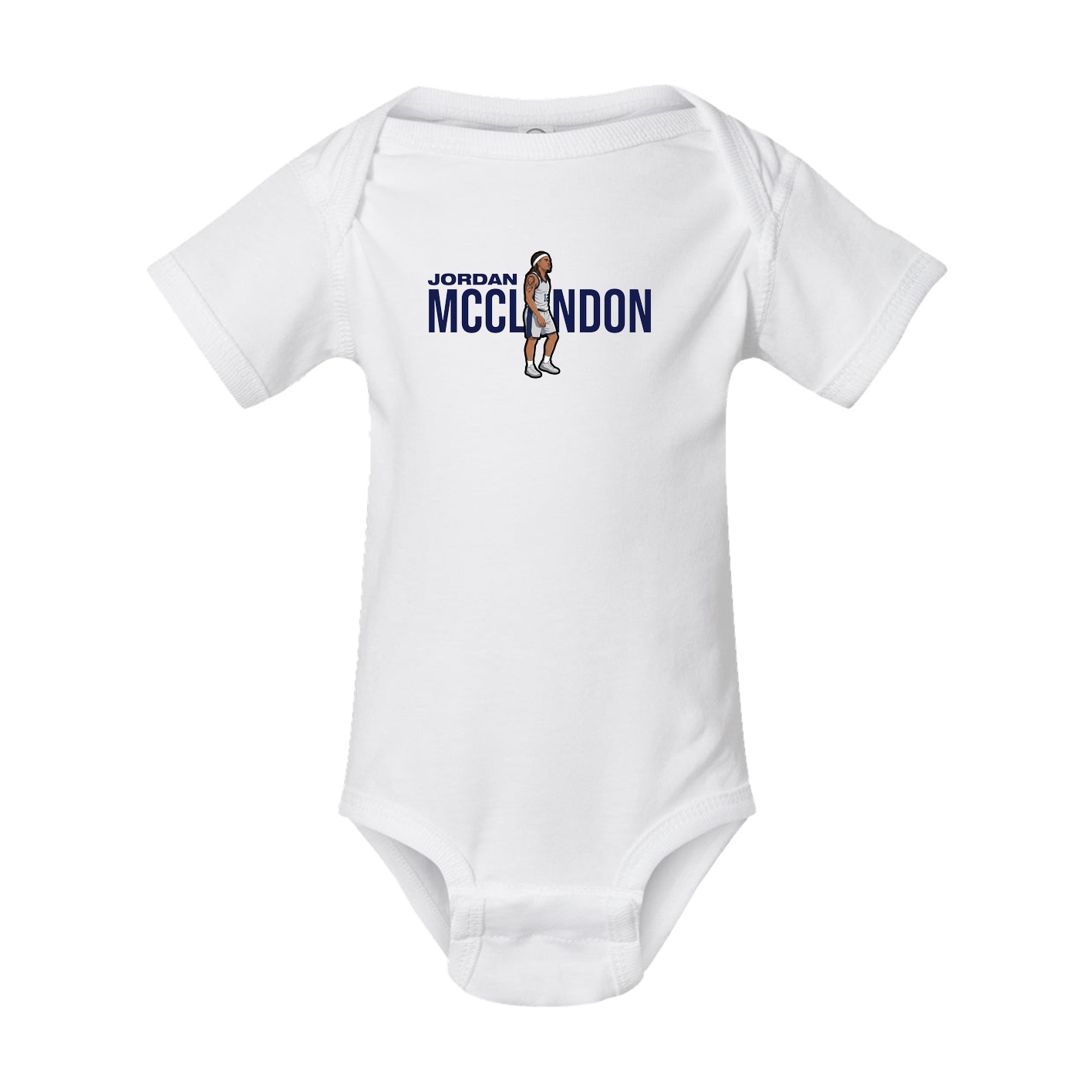 Baby Onesie — Player Name in White