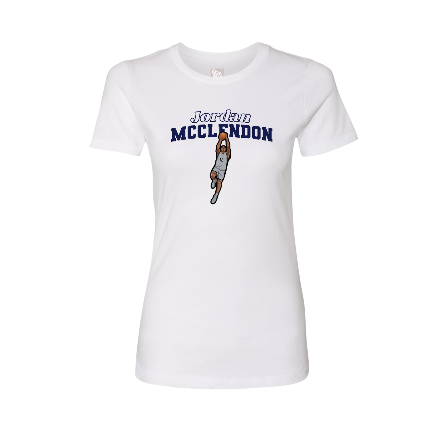 Fitted Women's Tee — Name Arch in White