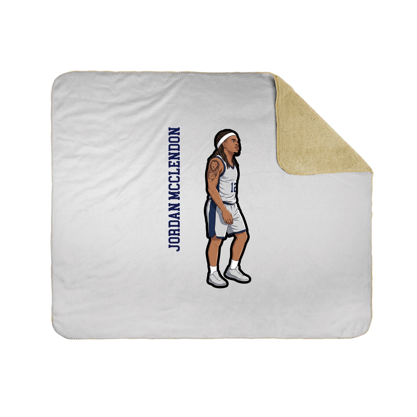 Throw Blanket — Name Vertical in White