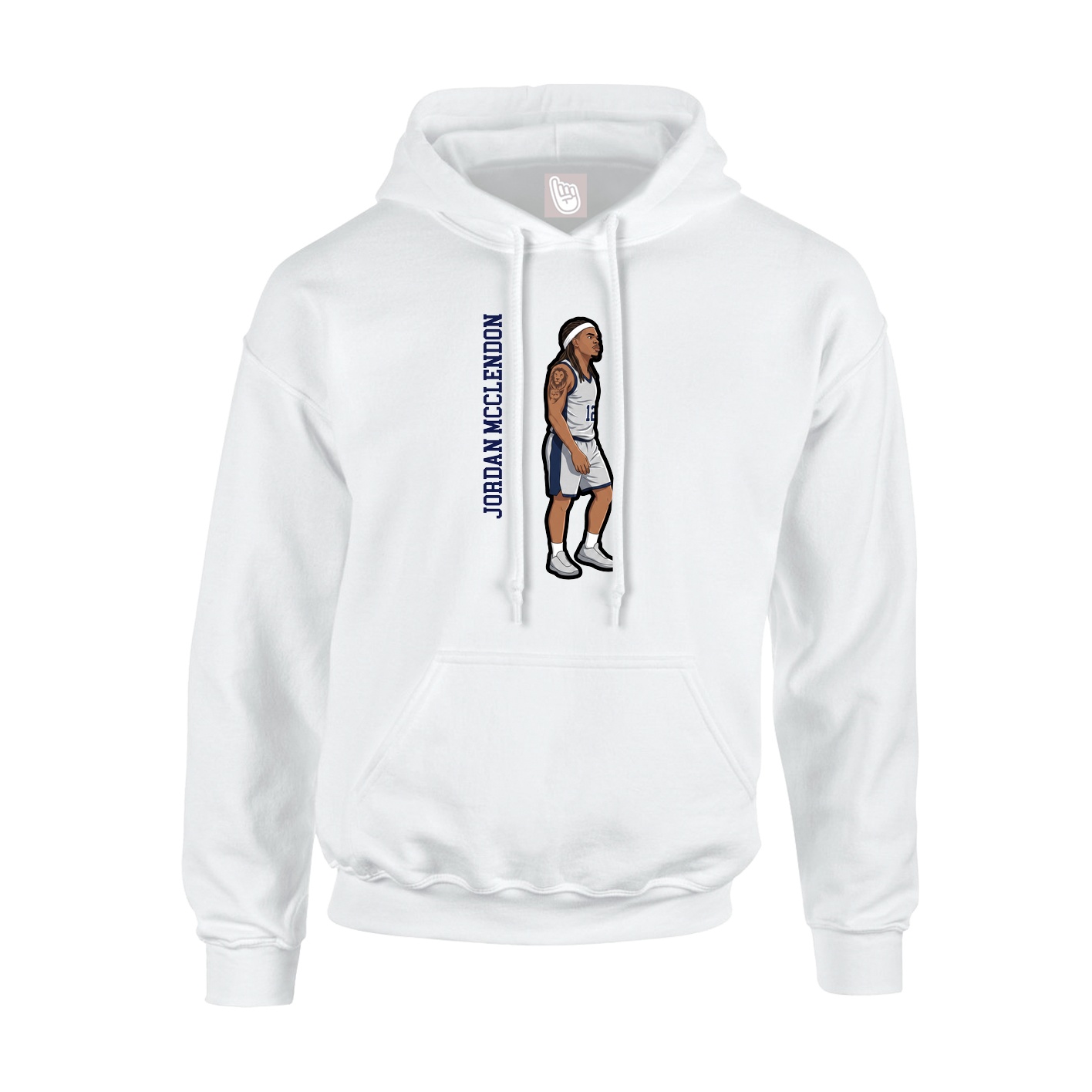 Youth Hoodie — Name Vertical in White