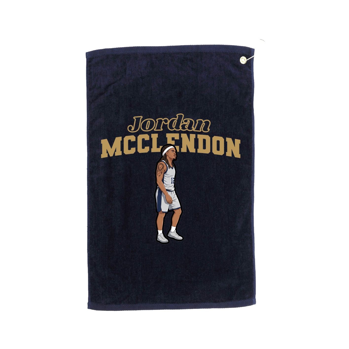 Golf Towel — Name Arch in Navy
