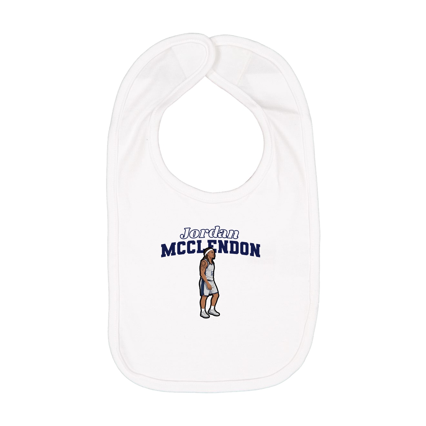 Infant Bib — Name Arch in White