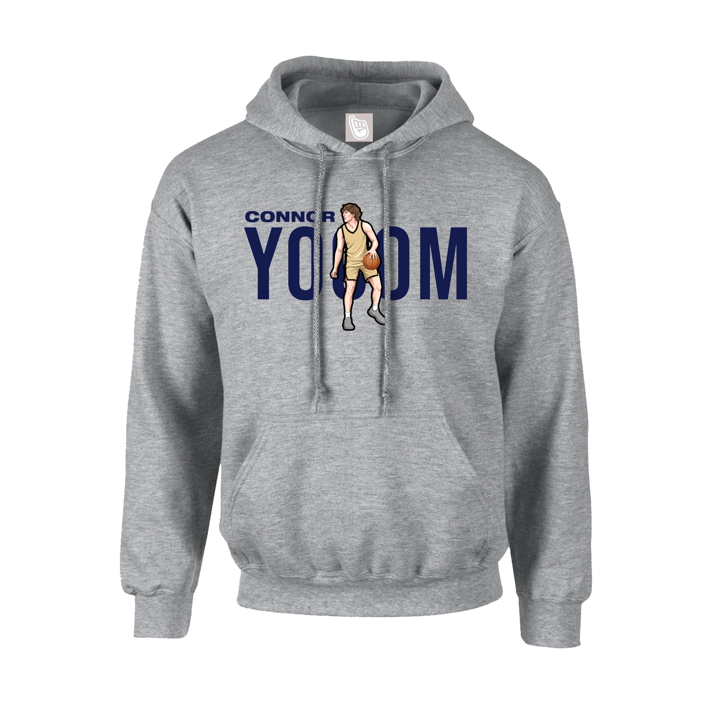Youth Hoodie — Player Name in Grey