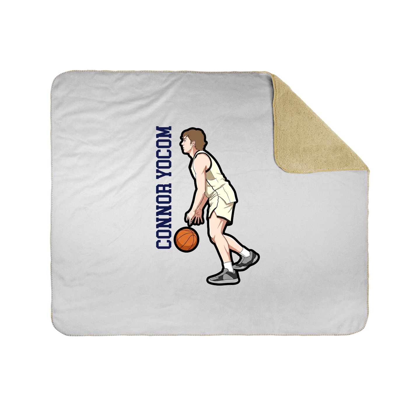 Throw Blanket — Name Vertical in White