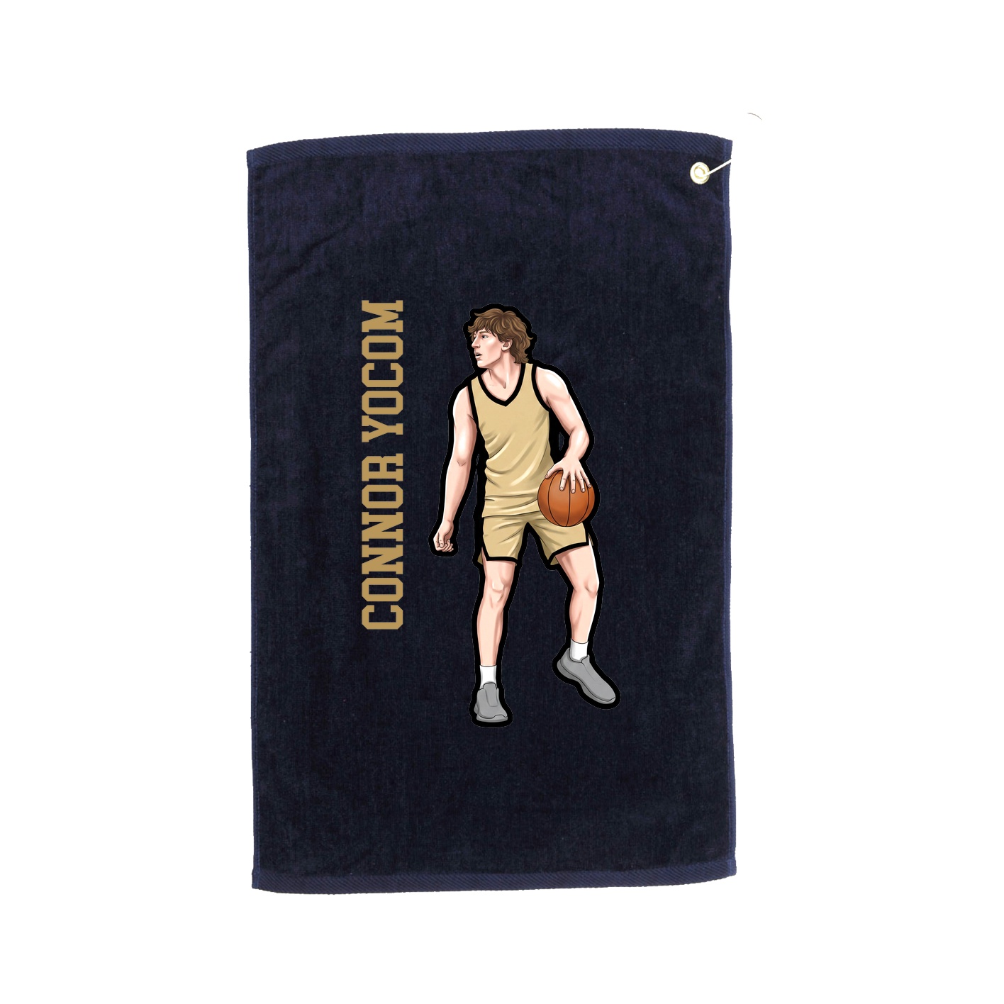 Golf Towel — Name Vertical in Navy