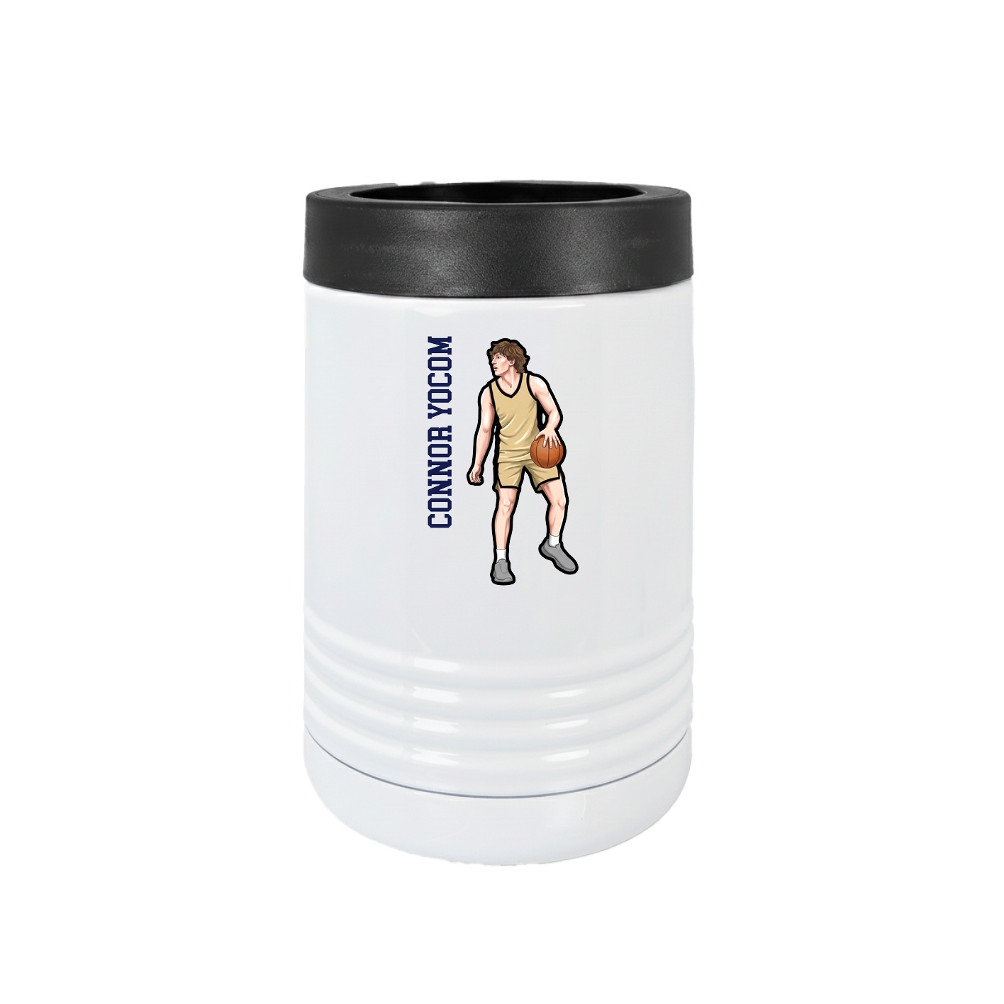 Beverage Holder — Name Vertical in White