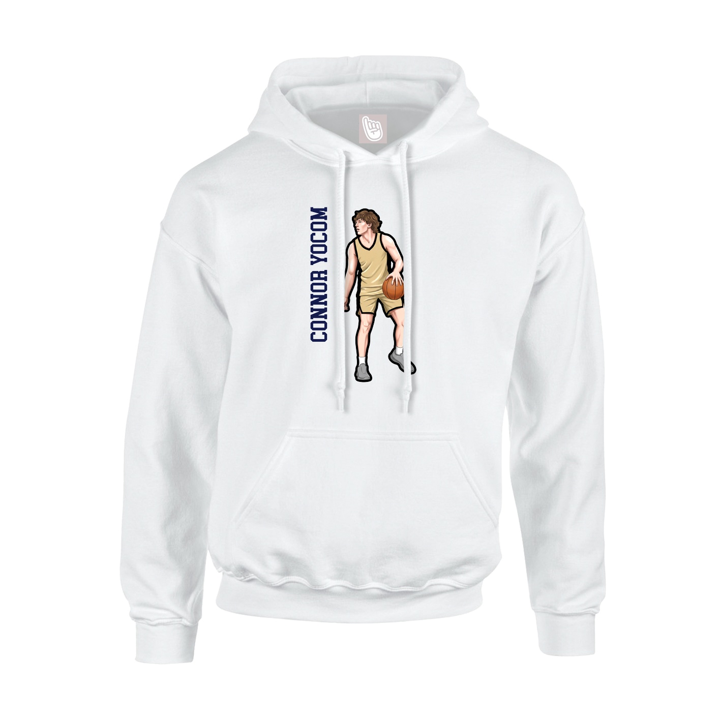 Hoodie — Name Vertical in White
