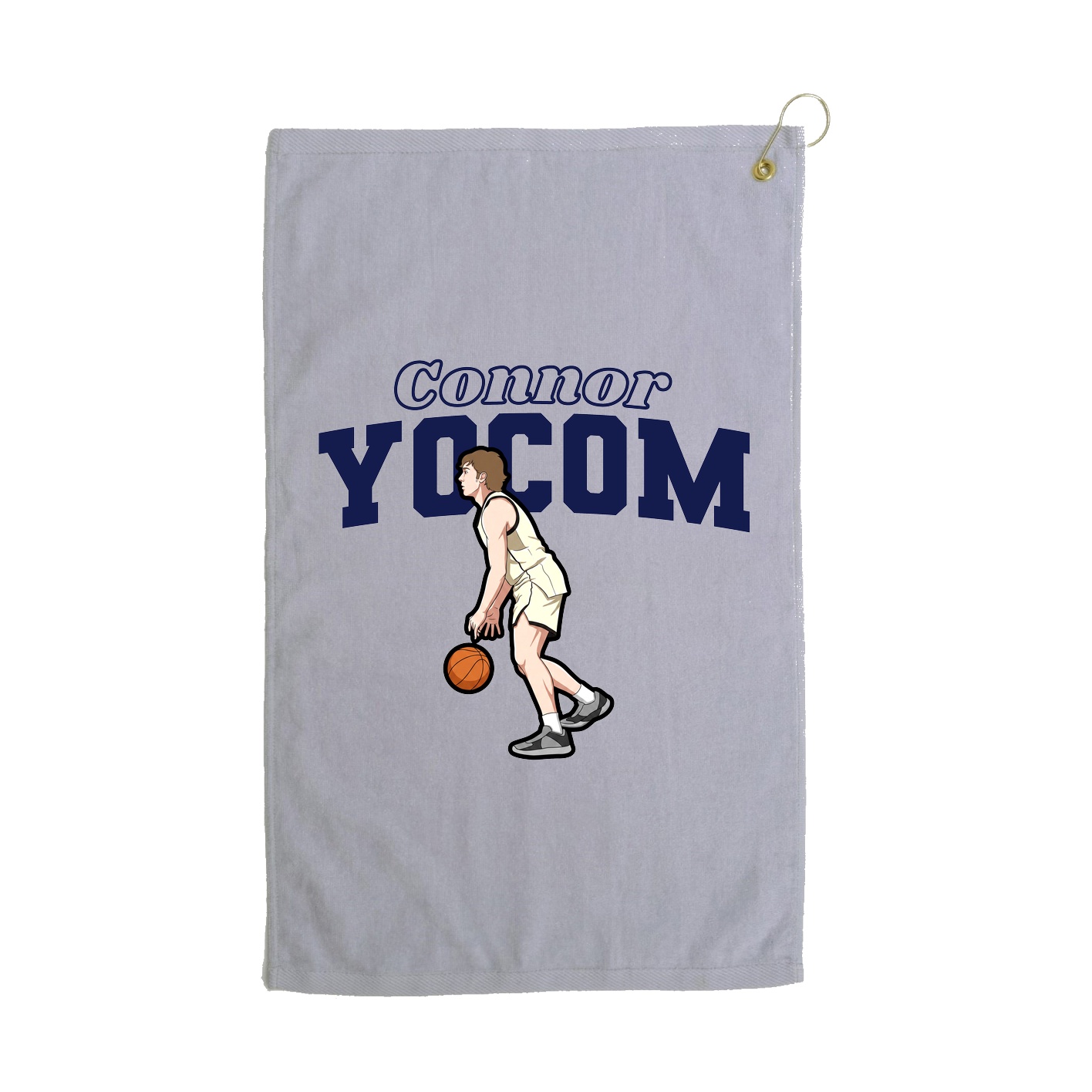 Golf Towel — Name Arch in Grey