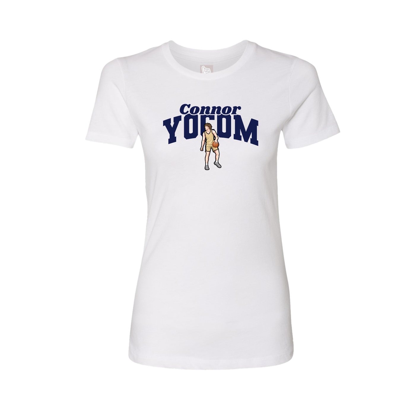 Fitted Women's Tee — Signature Arch in White