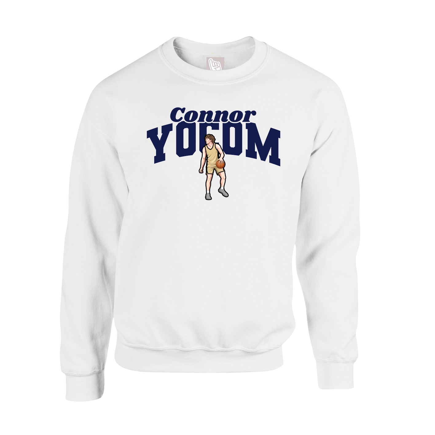 Fleece Crew — Signature Arch in White