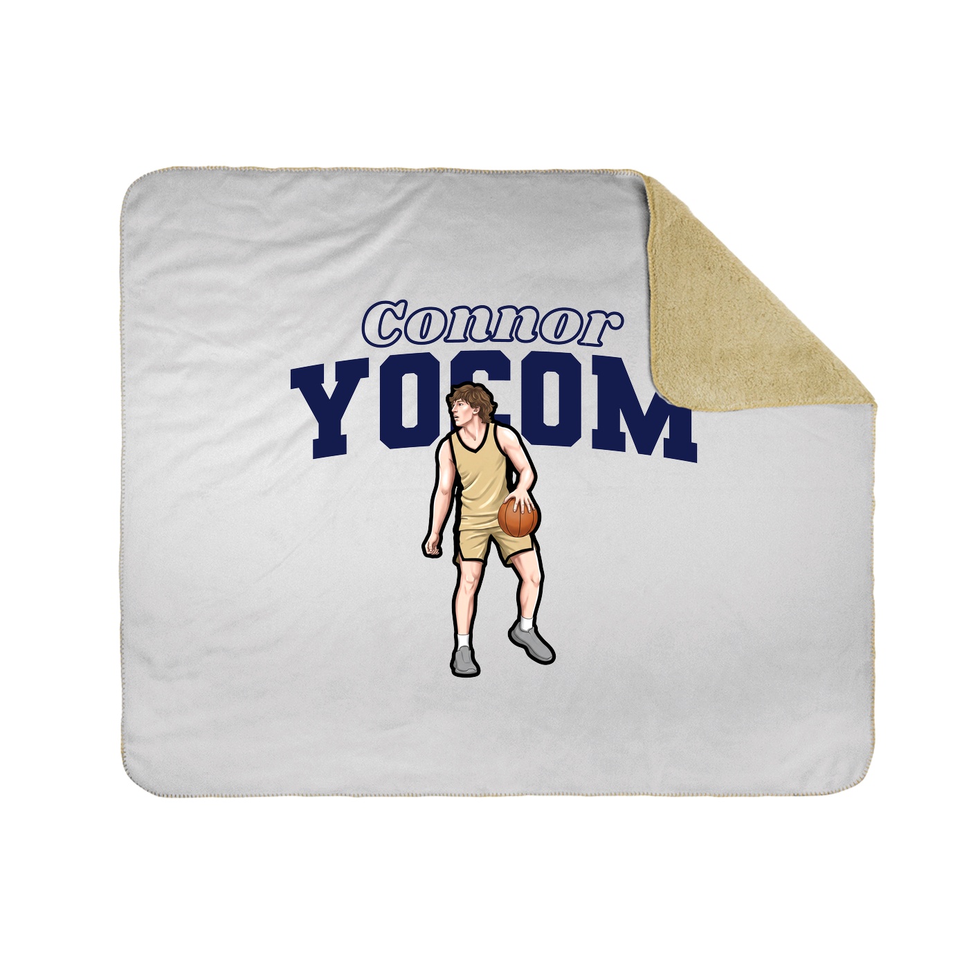 Throw Blanket — Name Arch in White