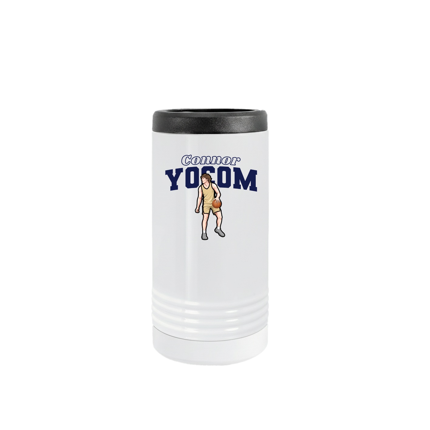 Slim Beverage Holder — Name Arch in White