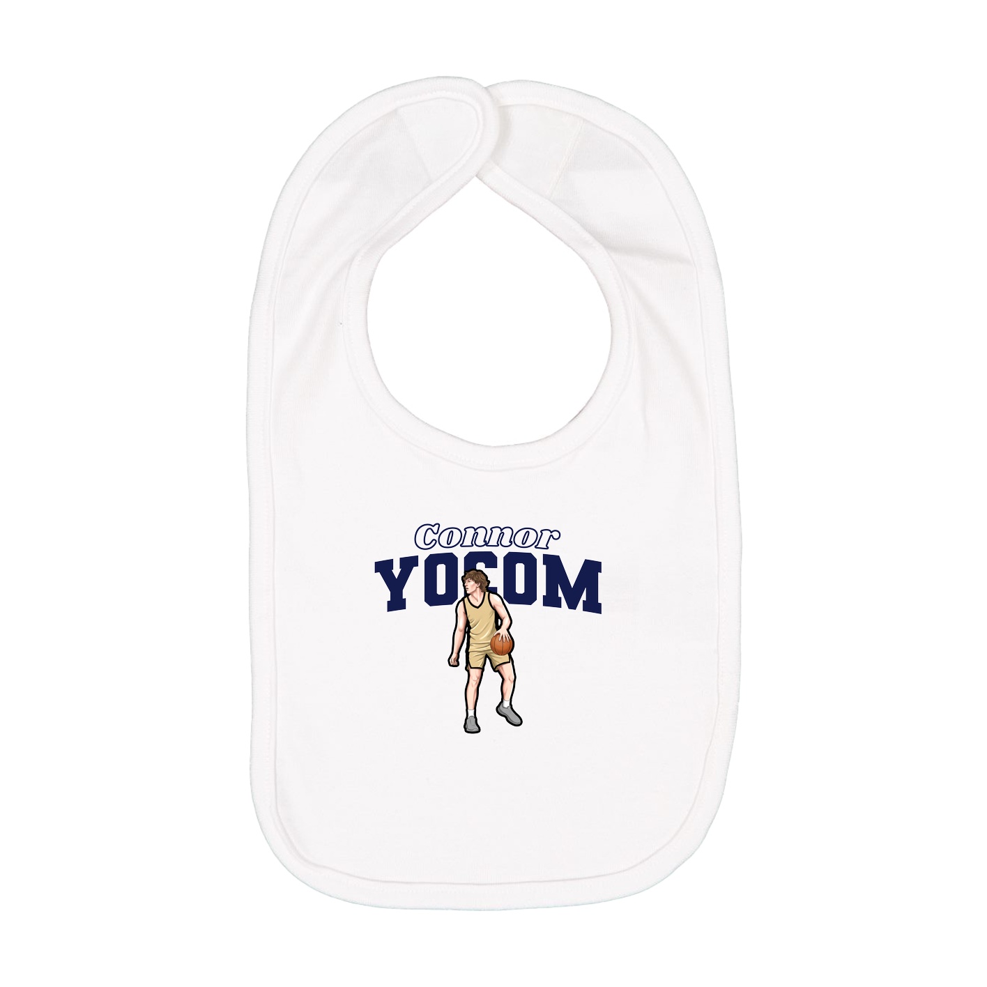 Infant Bib — Name Arch in White