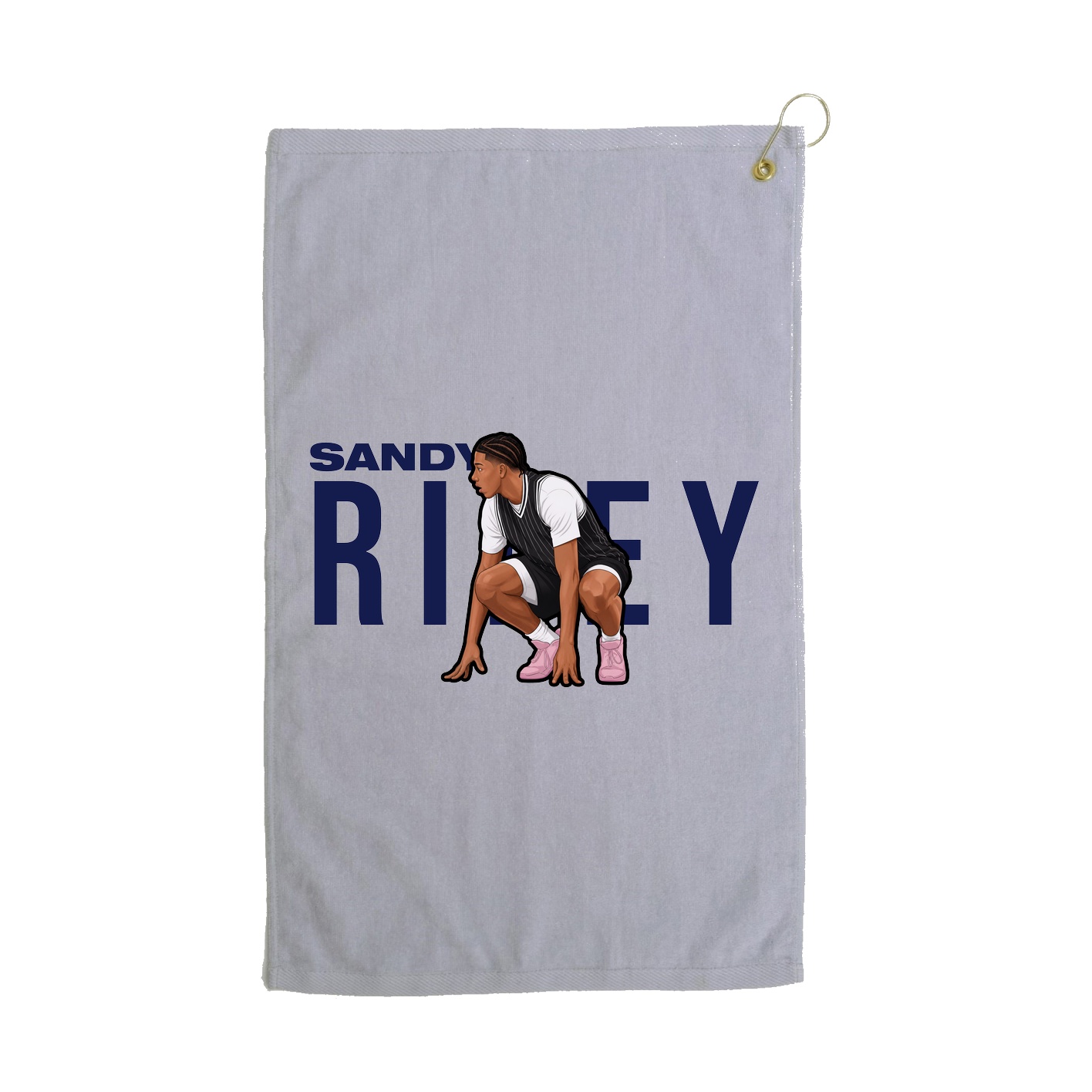 Golf Towel — Player Name in Grey