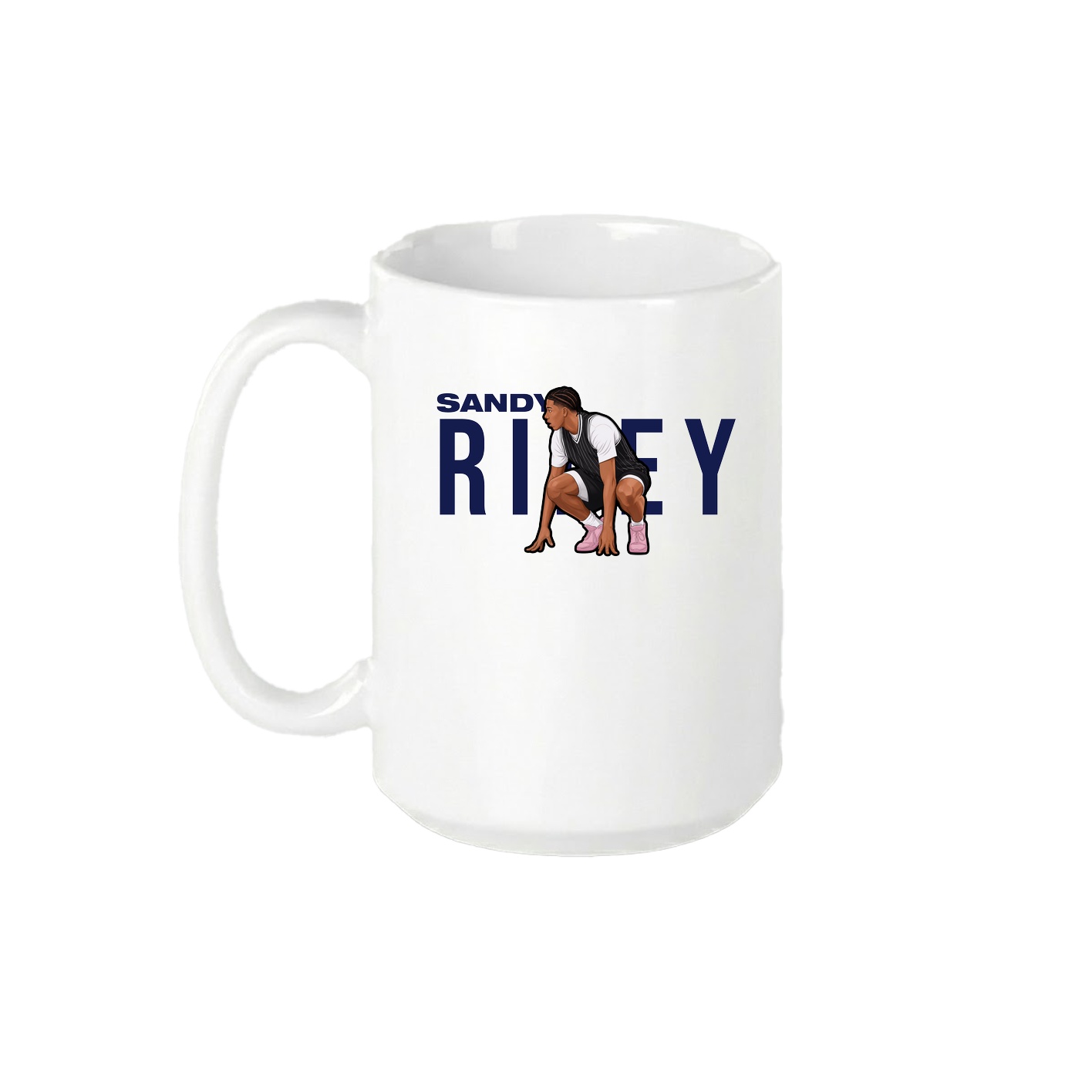 15oz Coffee Mug — Player Name in White