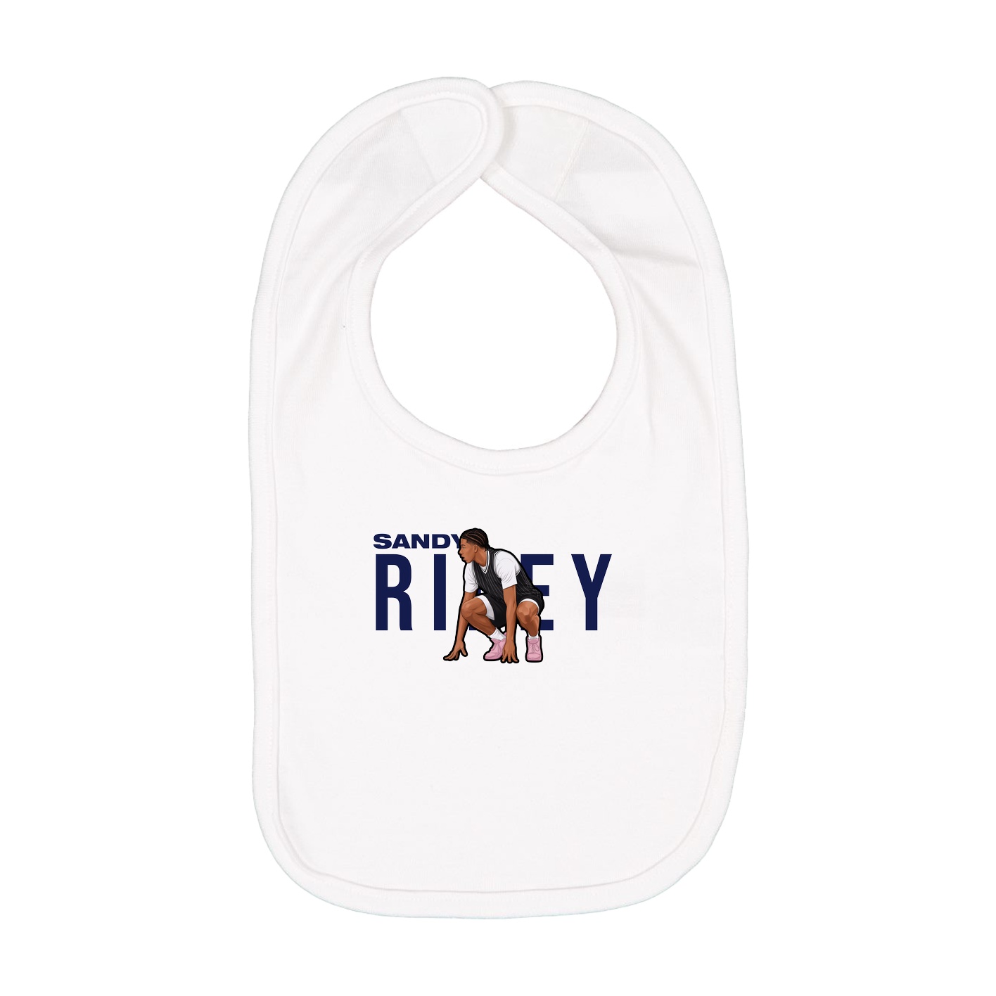 Infant Bib — Player Name in White