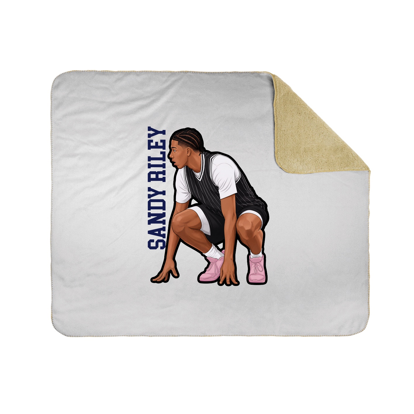 Throw Blanket — Name Vertical in White