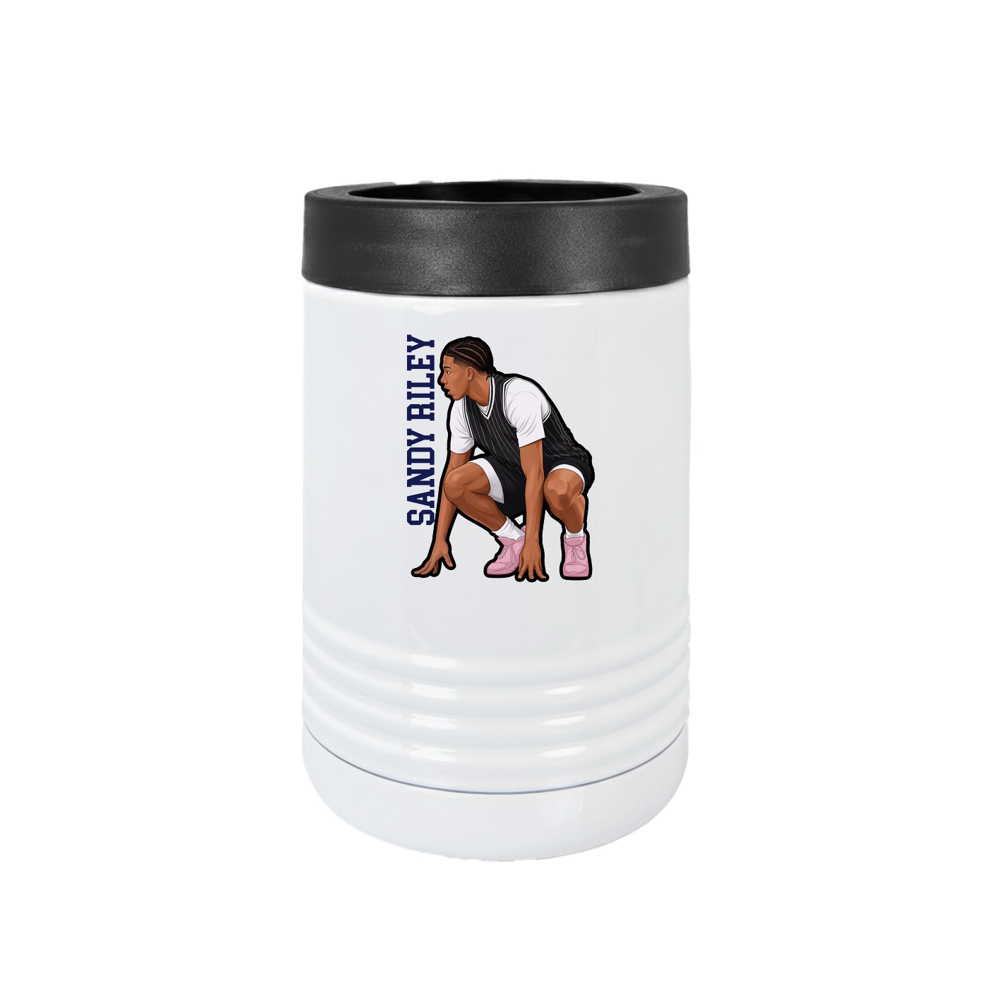 Beverage Holder — Name Vertical in White