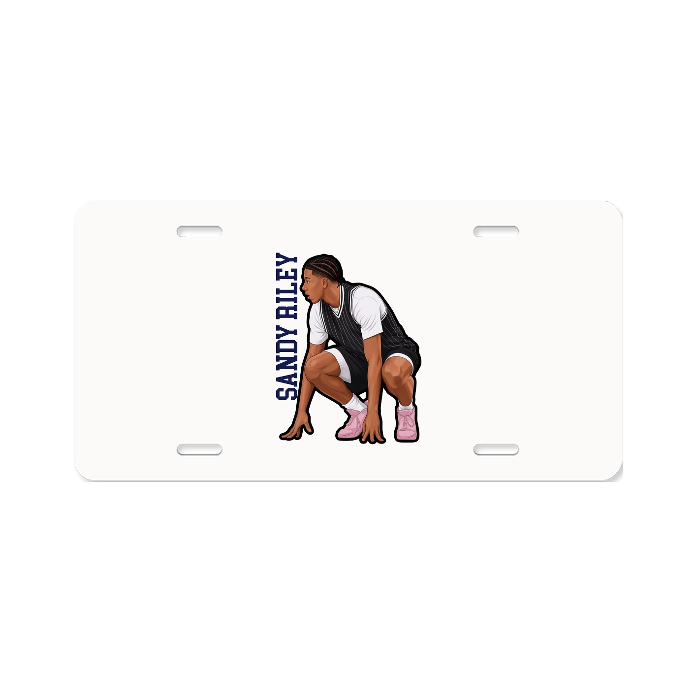 License Plate — Name Vertical in Classic