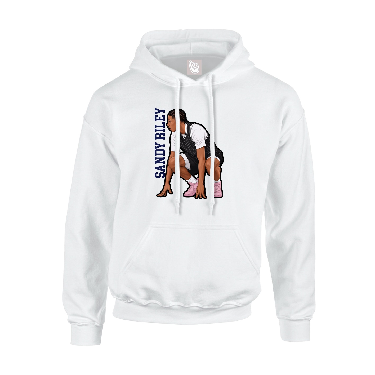 Hoodie — Name Vertical in White